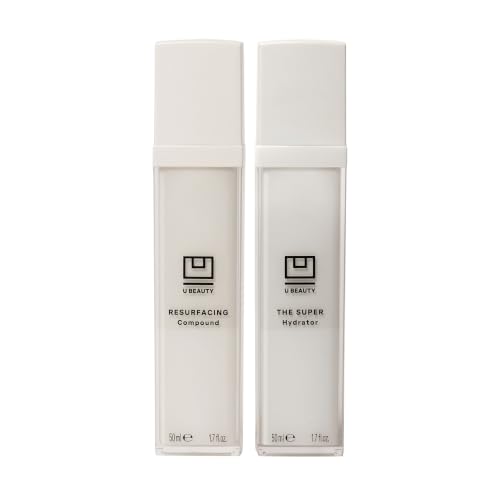The U Beauty Duo - Resurfacing Compound & SUPER Hydrator Set - Vitamin C & E, Retinol, Hyaluronic Acid - Moisturizing Face Serum Duo for Smooth, Hydrated and Softer Skin, Set of 2 1.7 fl oz