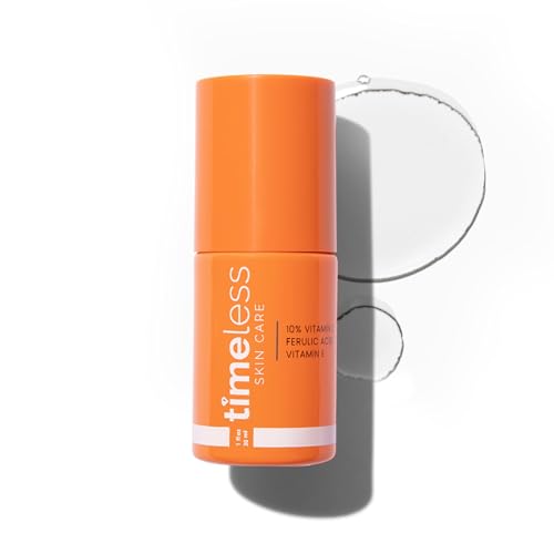Timeless Skin Care Vitamin C Serum with Vitamin E & Ferulic Acid - Brightening Serum - for Oily & Dry Skin - Fragrance-Free - 1 oz