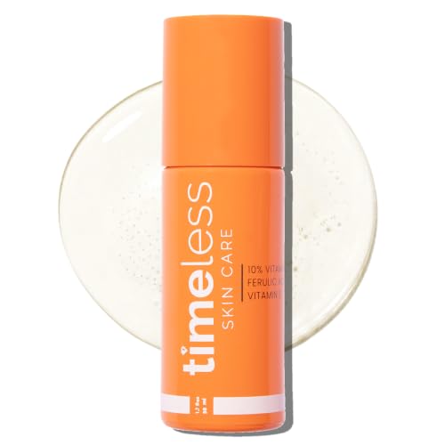 Timeless Skin Care Vitamin C Serum with Vitamin E & Ferulic Acid - Brightening Serum - for Oily & Dry Skin - Fragrance-Free - 1.7 Fl Oz