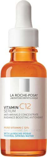 La Roche-Posay Pure 12% Vitamin C Serum For Face With Hyaluronic Acid & Salicylic Acid, Hydrating Face Serum, Boost Radiance & Reduce Wrinkles, 2 Formulas for Normal or Oily Skin Control