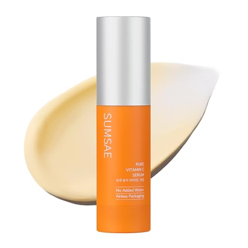 SUMSAE Pure Vitamin C Serum - Korean Skincare with Vitamin 10.5%, Waterless (No oxidation formula), Special Airless Pump, Brightening and Firming Skin, Improving Uneven/Dull Skin Tone, 30ml/1.01fl.oz