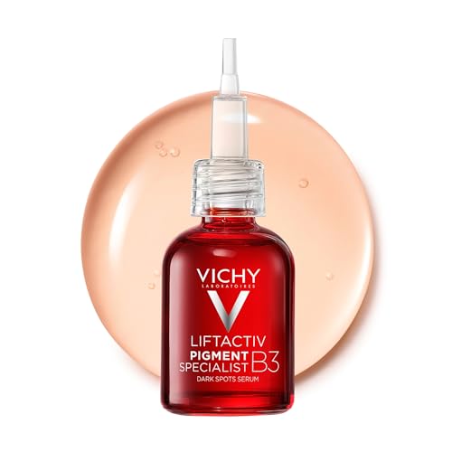 Vichy LiftActiv B3 Dark Spot Face Serum with 8% Niacinamide & Melasyl, 1oz | Glycolic acid anti-aging serum for uneven skin tone and dark spot correcting. Lightweight, non-sticky face serum.