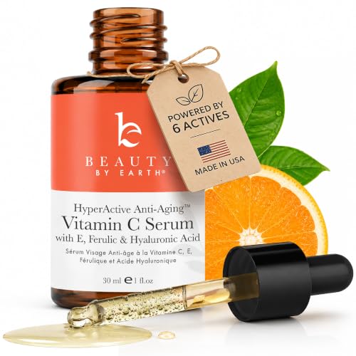 Vitamin C Face Serum - USA Made with Natural & Organic Ingredients, Skin Brightening Vitamin C Serum for Face for Women, Discoloration Correcting & Anti Aging Facial Formula with Antioxidants