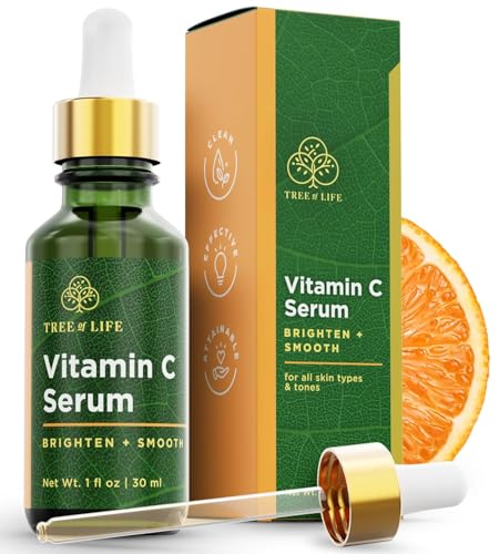 Tree of Life Vitamin C Serum for Face, Dark Spots Remover Face Oil, 1 Fl Oz