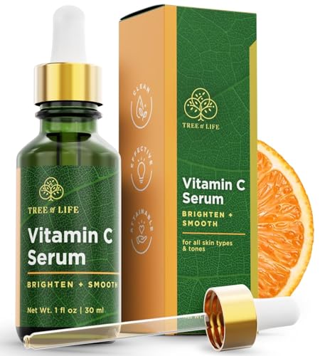 Tree of Life Vitamin C Serum for Face, Dark Spots Remover Face Oil, 1 Fl Oz