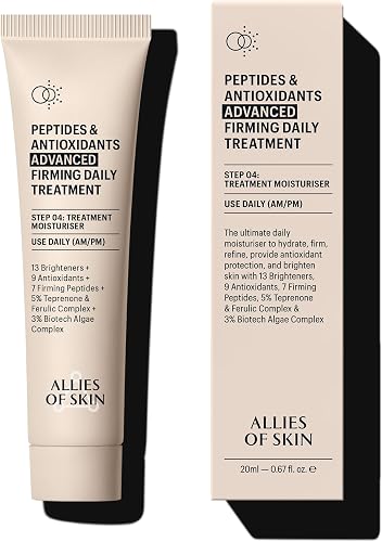 Allies of Skin Peptides & Antioxidants Advanced Firming Daily Treatmen — Our hands-on testing setup for top brightening serums wit