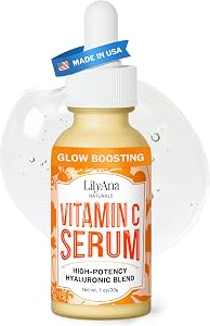 LilyAna Naturals Vitamin C Serum for Face with Hyaluronic Acid and Vitamin E, Anti Aging S