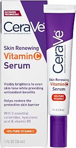 CeraVe Vitamin C Serum for Face with 10% Pure Vitamin C, Hyaluronic Acid & 3 Essential